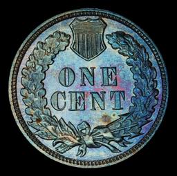 1884 Proof Indian Cent Colorfully Toned 1c pr67+ bn SEGS