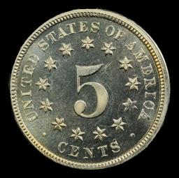 1874 Proof Shield Nickel TOP POP! 5c pr67+ cam SEGS