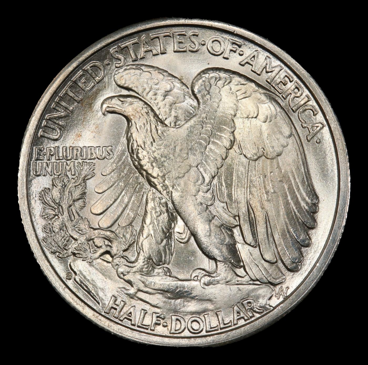 1940-s Walking Liberty Half Dollar Near Top Pop 50c ms67 SEGS