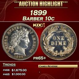 1899 Proof Barber Dime 10c pr65+ SEGS