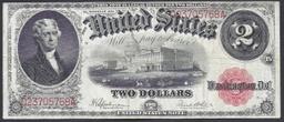 1917 $2 Large Size Legal Tender Note Thomas Jefferson Grades vf++ Signatures Speelman/White