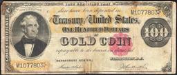 1882 $100 Large Size Gold Certificate Senator Thomas Hart Benton Grades vf25 Signatures TeeHee/Burke