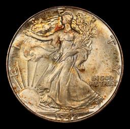 1942-p Walking Liberty Half Dollar Toned 50c ms67 SEGS