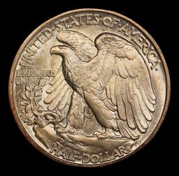 1942-p Walking Liberty Half Dollar Toned 50c ms67 SEGS