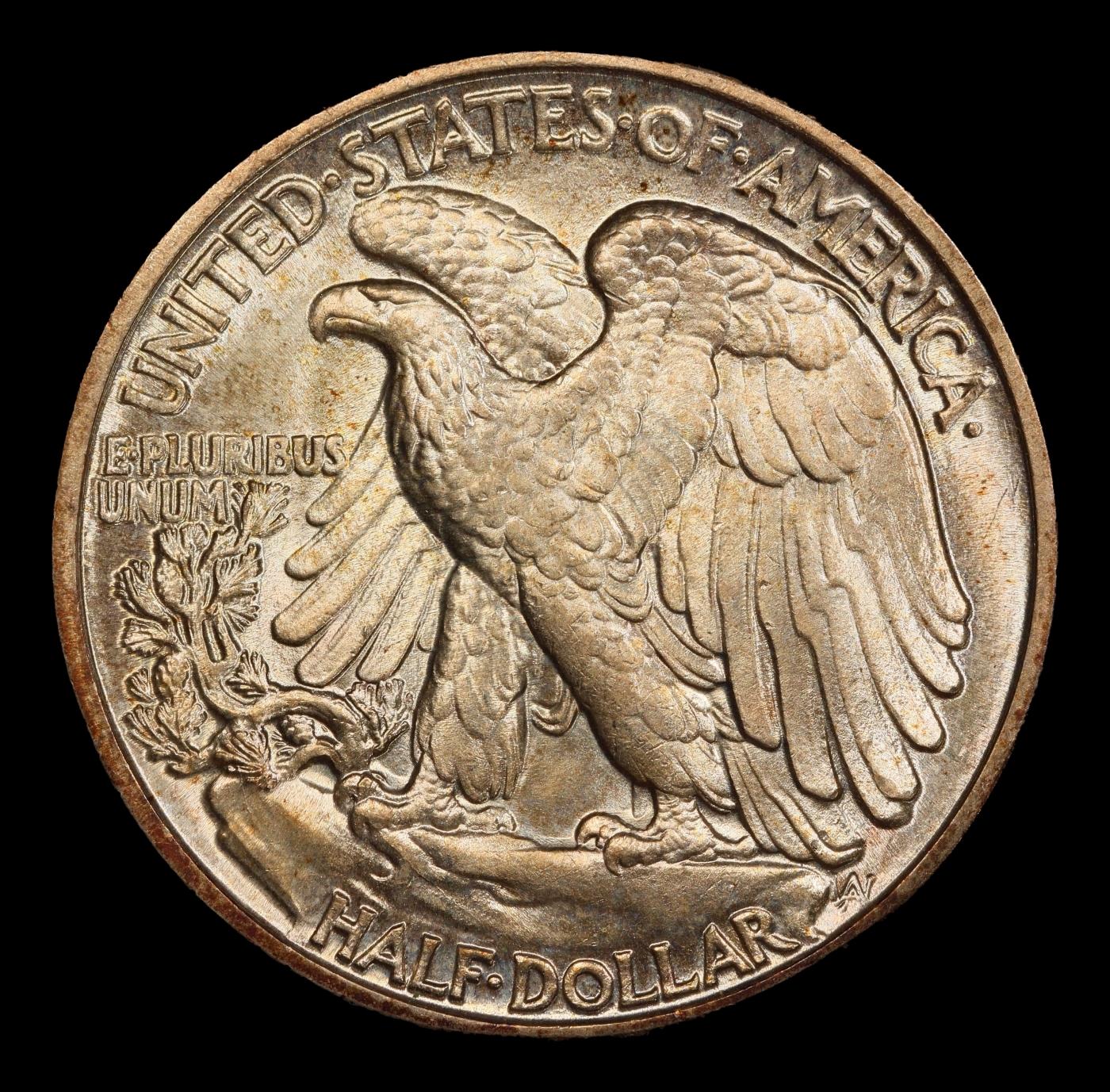 1942-p Walking Liberty Half Dollar Toned 50c ms67 SEGS