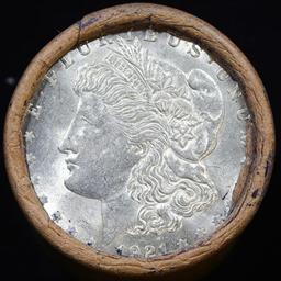 Full solid date 1921-p Uncirculated Morgan silver dollar roll, 20 coins
