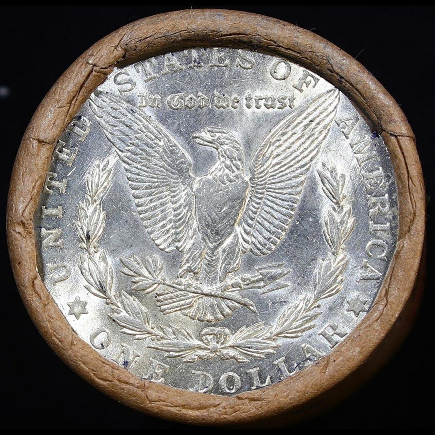 Full solid date 1921-p Uncirculated Morgan silver dollar roll, 20 coins