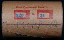 Full solid date 1921-p Uncirculated Morgan silver dollar roll, 20 coins