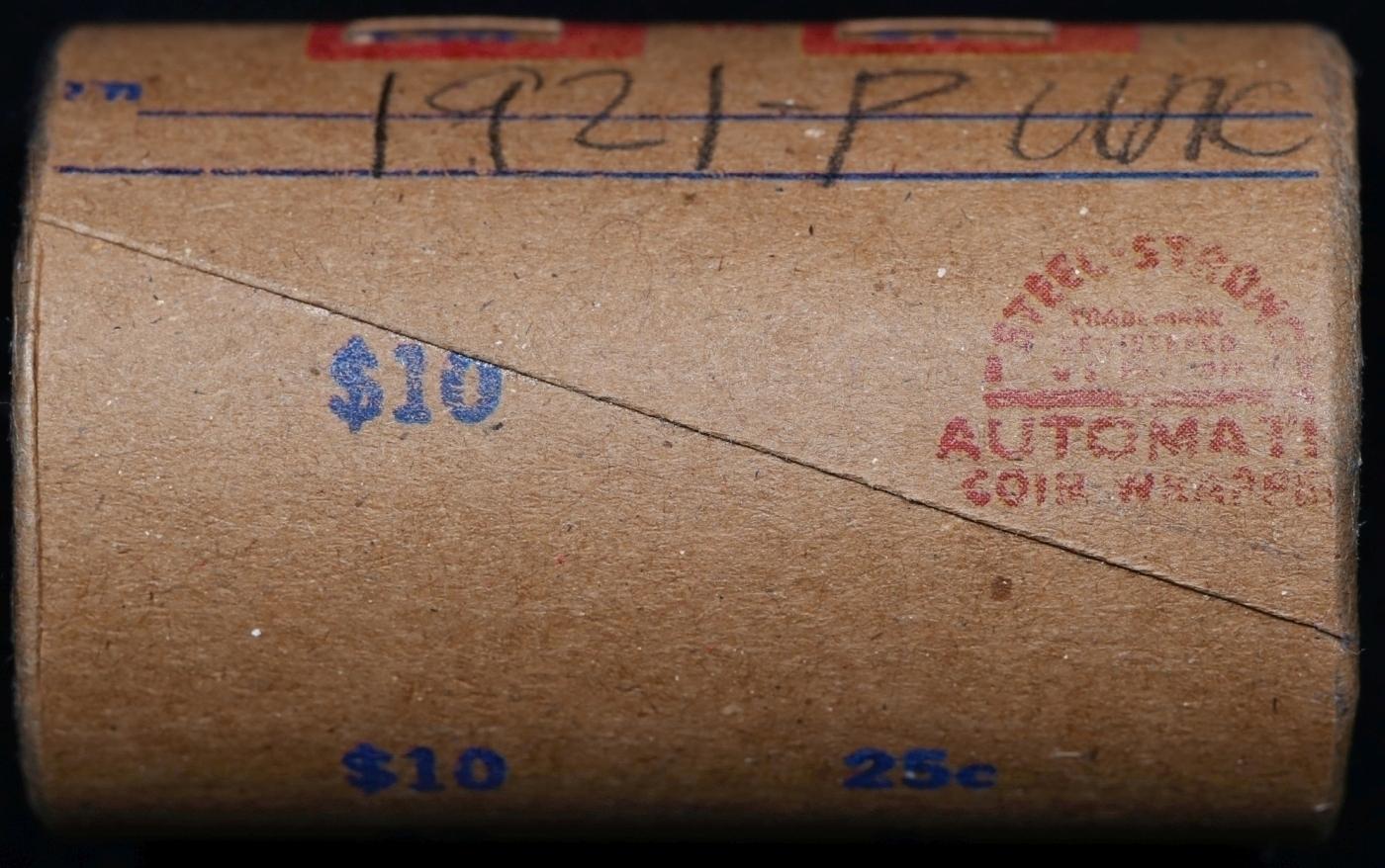 Full solid date 1921-p Uncirculated Morgan silver dollar roll, 20 coins