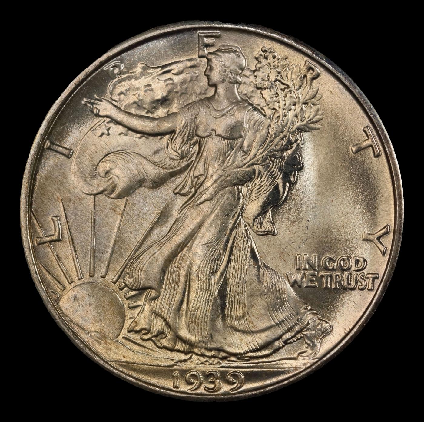 1939-s Walking Liberty Half Dollar Near Top Pop! 50c ms67+ SEGS