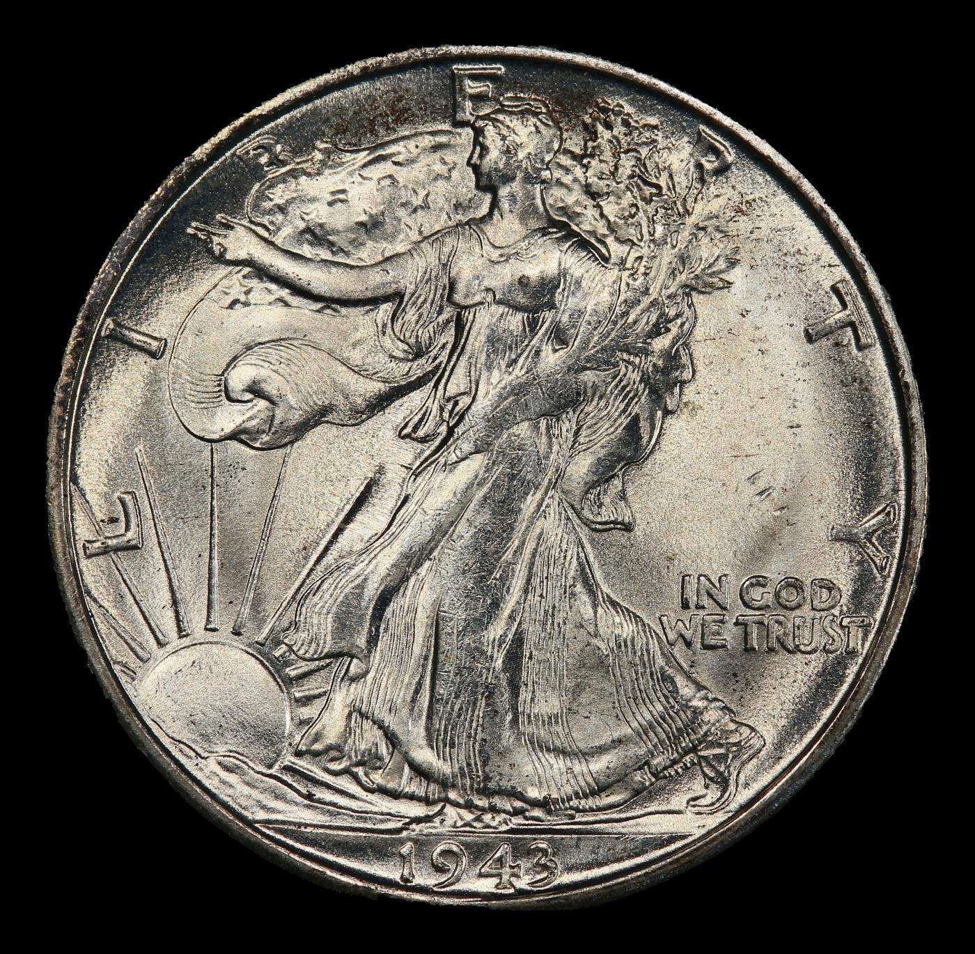1943-s Walking Liberty Half Dollar TOP POP! 50c ms67+ SEGS