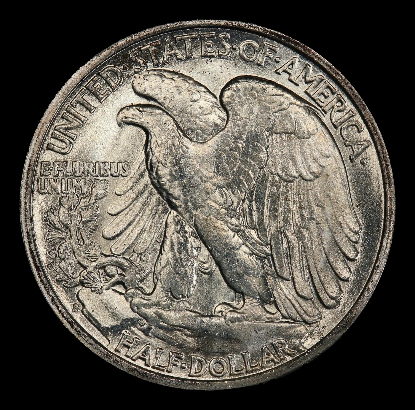 1943-s Walking Liberty Half Dollar TOP POP! 50c ms67+ SEGS