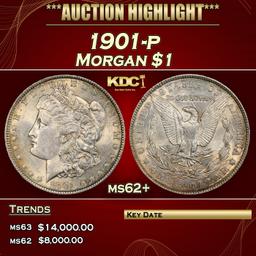 1901-p Morgan Dollar $1 ms62+ USCG