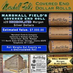 CCA- MARSHALL FIELDS RARE UNC BLUE Lvl 20 Coin Morgan Roll