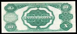 1891 $10 Red Seal Silver Certificate "Tombstone" Grades xf Signatures Rosecrans/Nebeker
