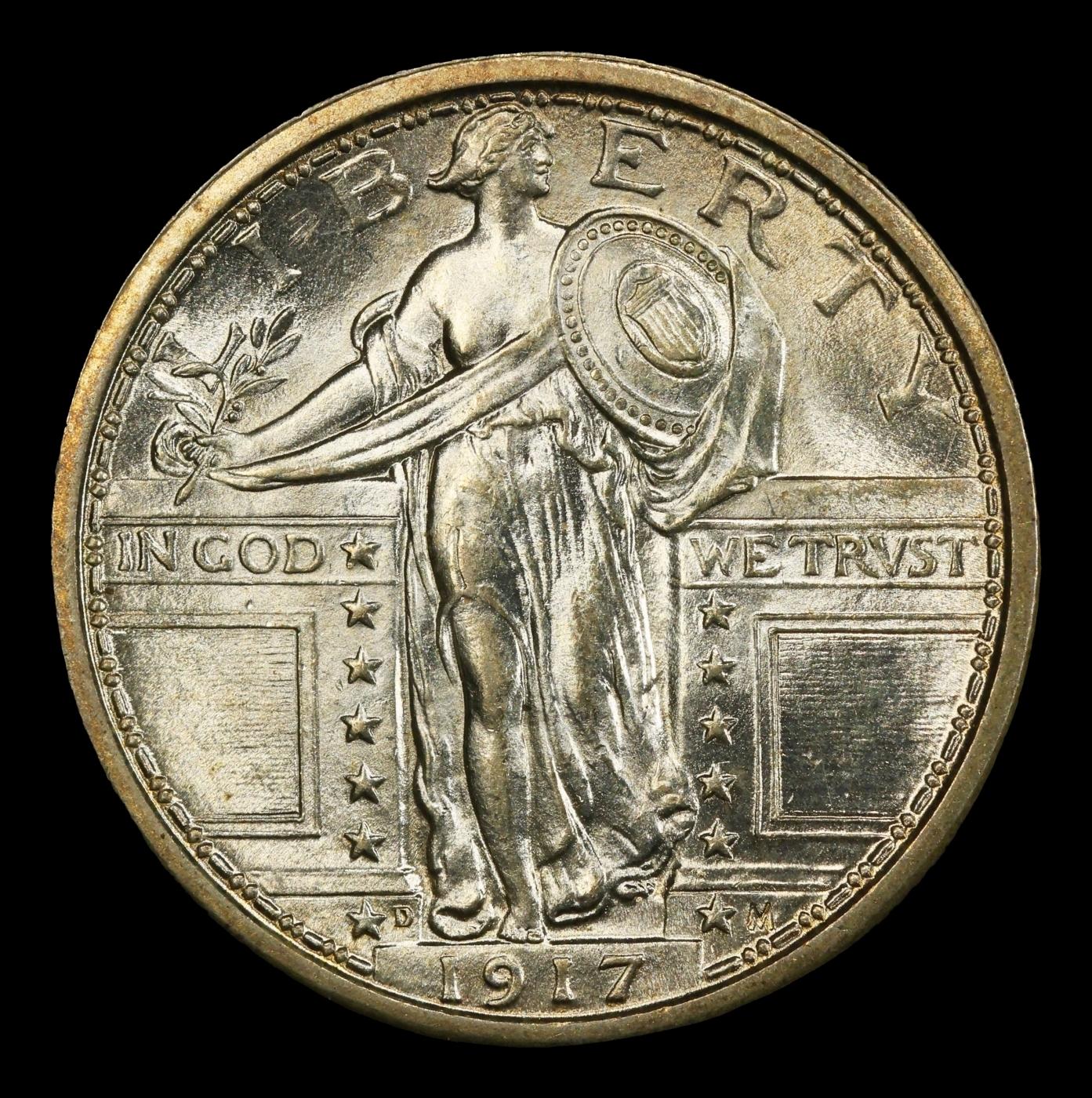 1917-d Ty I Standing Liberty Quarter 25c ms66+ fh SEGS