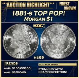 1881-s Morgan Dollar TOP POP! $1 ms69 SEGS