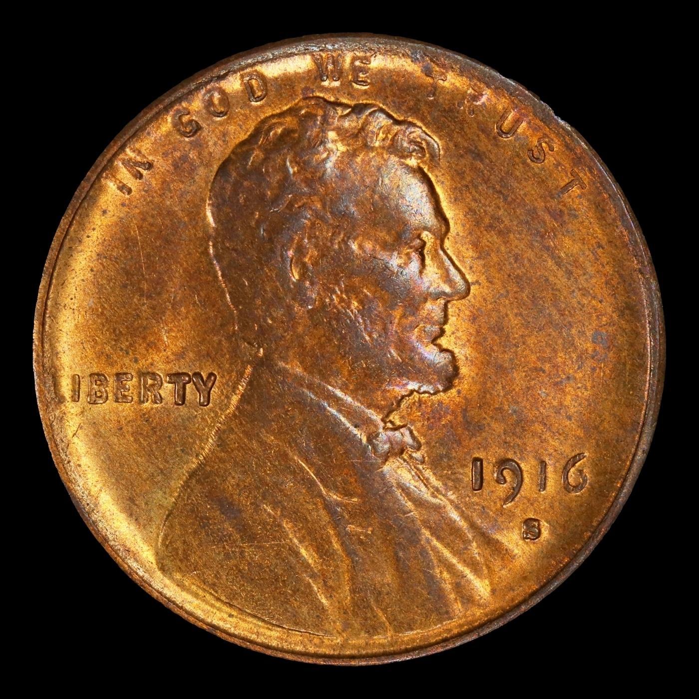1916-s Lincoln Cent Near Top Pop 1c ms65+ rb SEGS