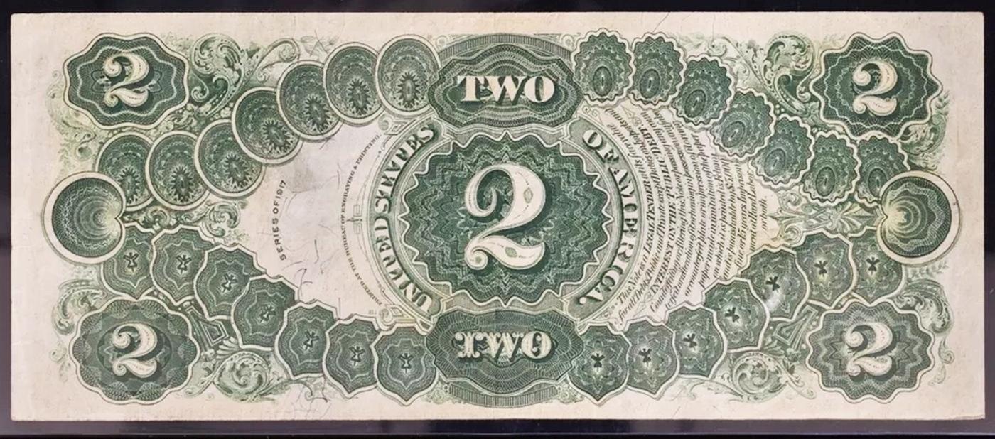 1917 $2 Large Size Legal Tender Note Thomas Jefferson Grades Choice AU Signatures Speelman/White
