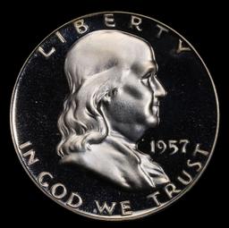 1957 Proof Franklin Half Dollar TOP POP! 50c pr69 DCAM SEGS