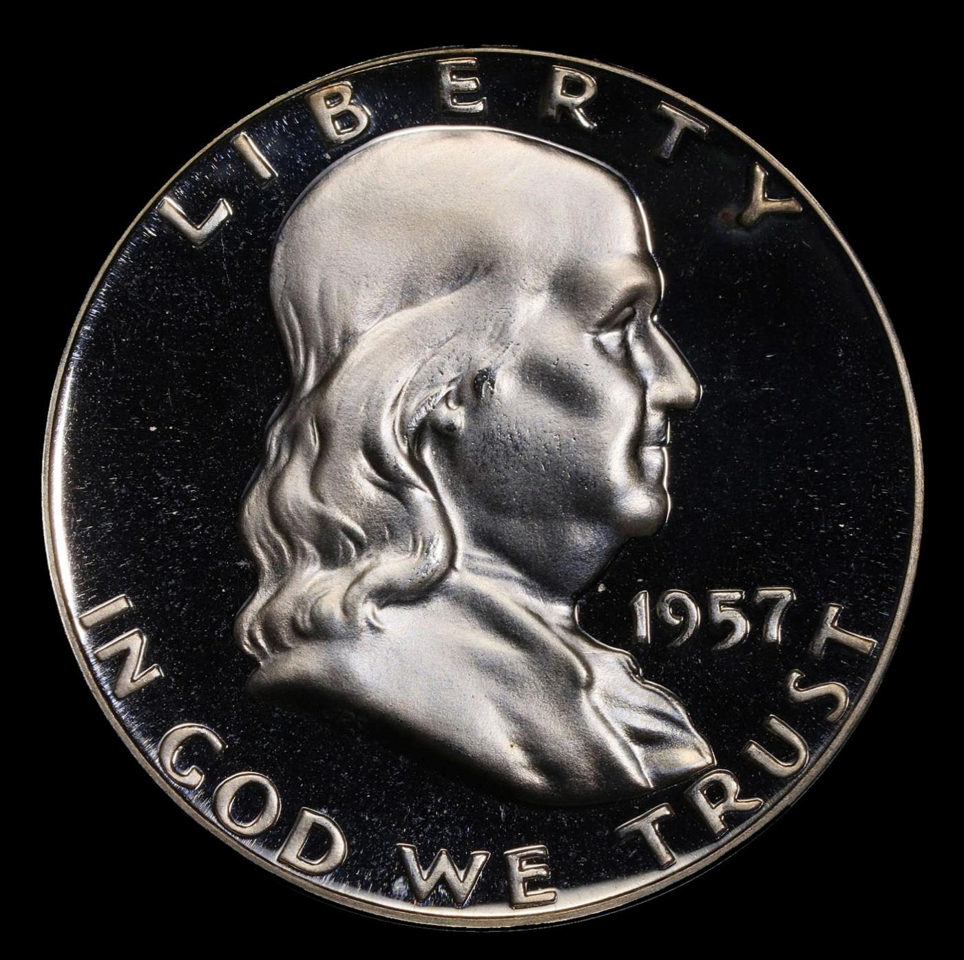 1957 Proof Franklin Half Dollar TOP POP! 50c pr69 DCAM SEGS
