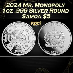 2024 Mr. Monopoly 1oz .999 Silver Round Samoa Round