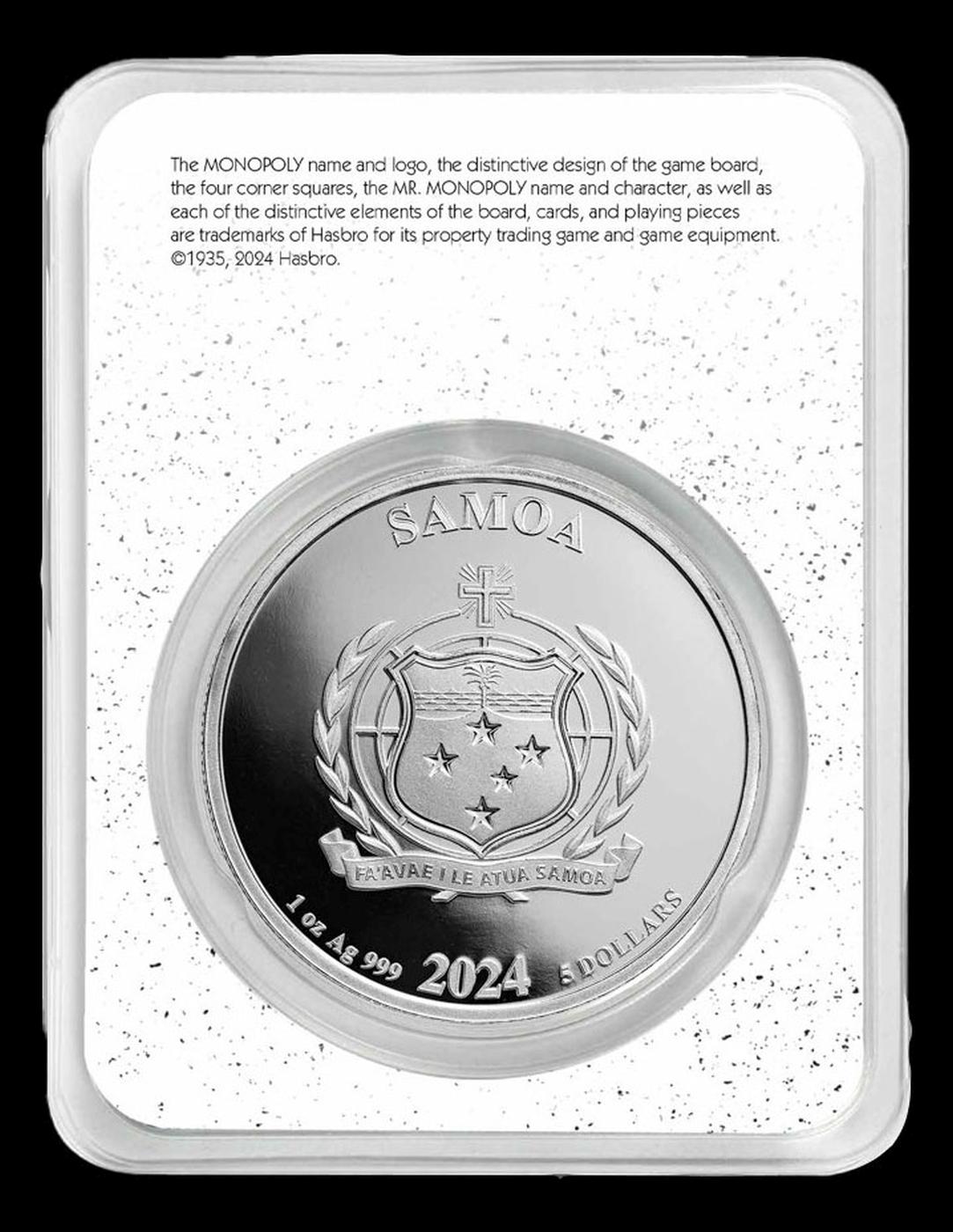 2024 Mr. Monopoly 1oz .999 Silver Round Samoa Round