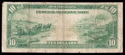 1914 $10 Large Size Red Seal FRN Rare Red Seal Chicago, IL Grades vf, very fine FR-898