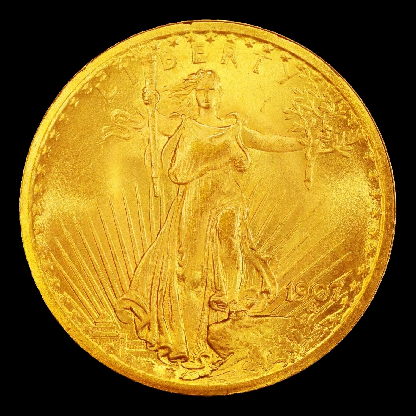 1907-p Gold St. Gaudens Double Eagle Near Top Pop $20 ms67 SEGS