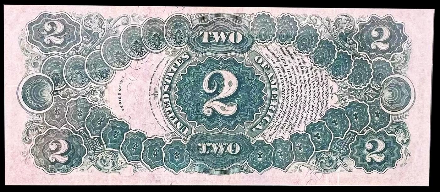 1917 $2 Large Size Legal Tender Note Thomas Jefferson Grades au53 Signatures Speelman/White