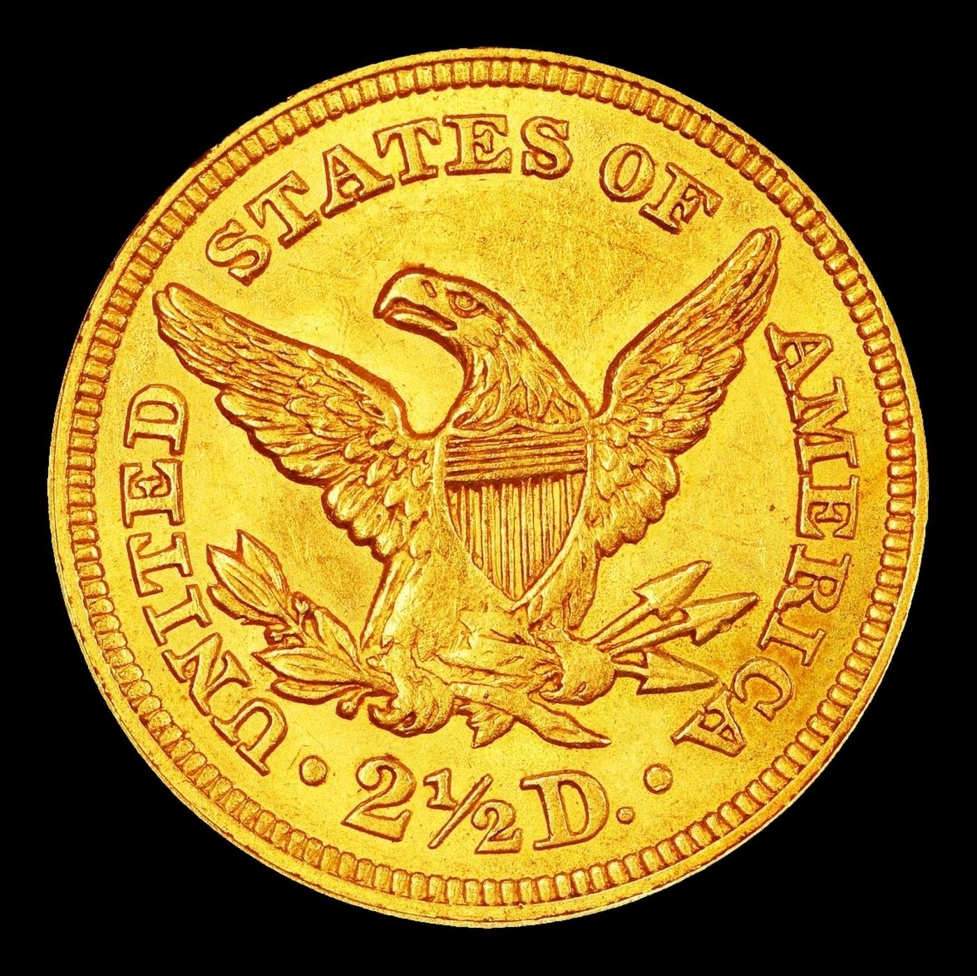 1853-p Gold Liberty Quarter Eagle $2 1/2 ms63+ USCG