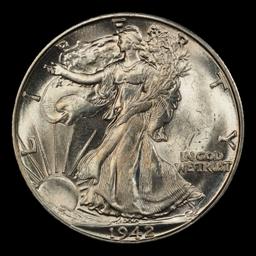 1942-d Walking Liberty Half Dollar 50c ms66+ SEGS