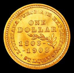 1903 Jefferson Louisiana Purchase Gold Commem Dollar Near Top Pop! 1 ms67+ SEGS