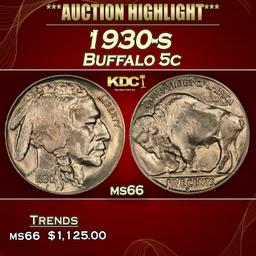 1930-s Buffalo Nickel 5c ms66 SEGS