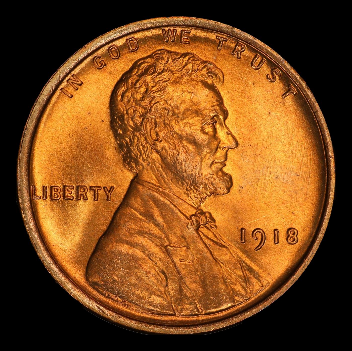 1918-p Lincoln Cent 1c ms66 rd SEGS