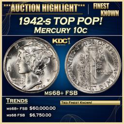 1942-s Mercury Dime TOP POP! 10c ms68+ FSB SEGS