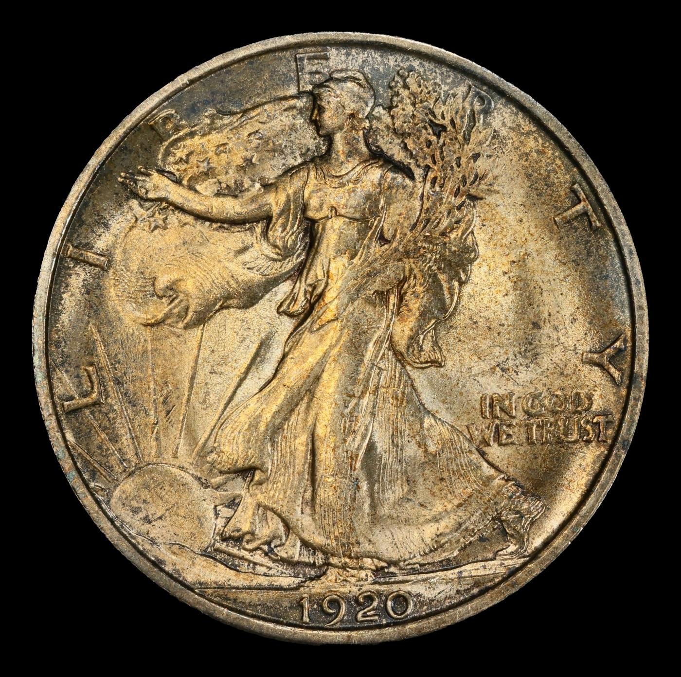 1920-p Walking Liberty Half Dollar Toned TOP POP! 50c ms66+ SEGS