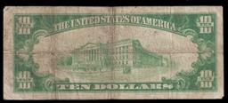 1928 $10 Gold Certificate Signatures Woods/Mellon Grades vf+