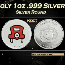 2024 Free Parking Monopoly 1oz .999 Silver Round Colorized Samoa Round