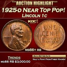 1925-d Lincoln Cent Near Top Pop! 1c ms66+ rb SEGS
