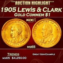 1905 Lewis & Clark Gold Commem Dollar 1 ms65 SEGS