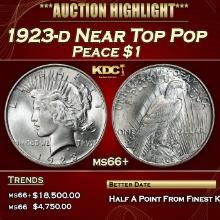 1923-d Peace Dollar Near Top Pop $1 ms66+ SEGS