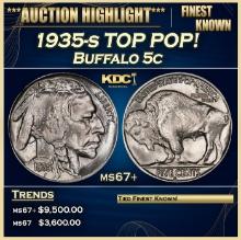 1935-s Buffalo Nickel TOP POP! 5c ms67+ SEGS