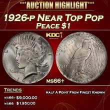 1926-p Peace Dollar Near Top Pop $1 ms66+ SEGS