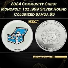 2024 Community Chest Monopoly 1oz .999 Silver Round Colorized Samoa Round