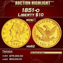 1851-o Gold Liberty Eagle $10 ms62 SEGS
