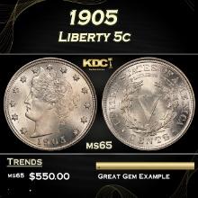 1905 Liberty Nickel 5c Grades ms65