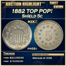 1882 Proof Shield Nickel TOP POP! 5c pr68+ SEGS