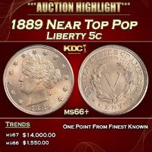1889 Liberty Nickel Near Top Pop 5c ms66+ SEGS