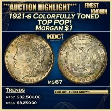 1921-s Morgan Dollar Colorfully Toned TOP POP! $1 ms67 SEGS